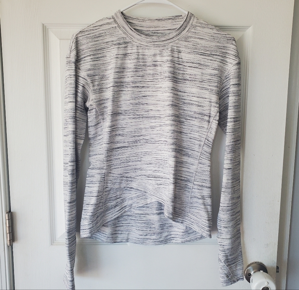Lululemon Close to Crossing Long Sleeve *Rulu Space Dye Camo White Silver Size S